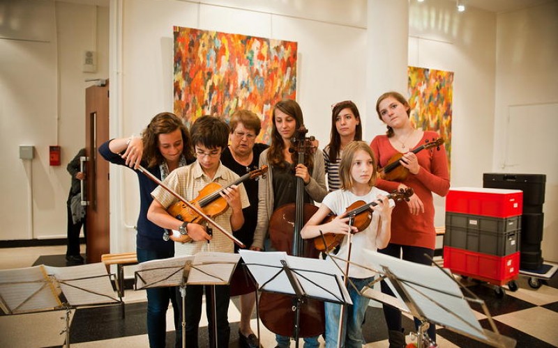 Pupils at the music school